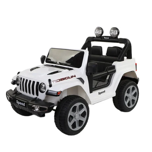 سيارة كهربائية للاطفال Jeep Wrangler ريموت كنترول - ابيض FT-938